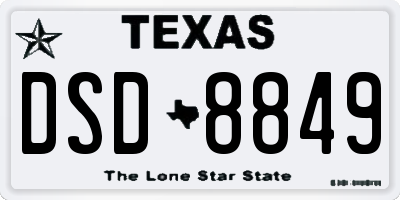 TX license plate DSD8849