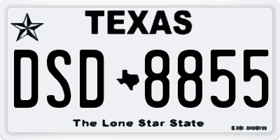 TX license plate DSD8855