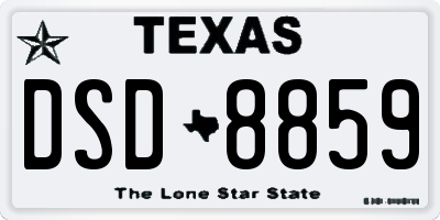 TX license plate DSD8859