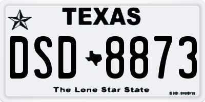 TX license plate DSD8873