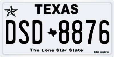 TX license plate DSD8876