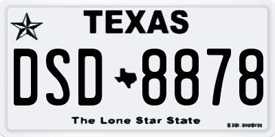 TX license plate DSD8878
