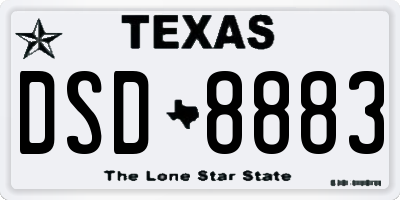 TX license plate DSD8883