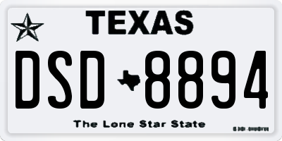 TX license plate DSD8894