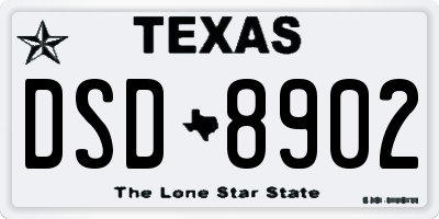 TX license plate DSD8902