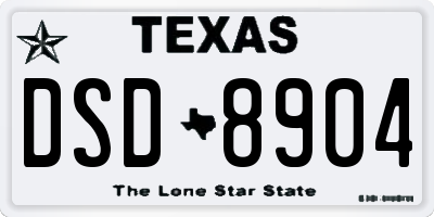 TX license plate DSD8904