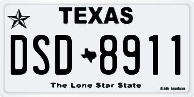 TX license plate DSD8911