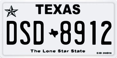 TX license plate DSD8912