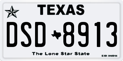 TX license plate DSD8913