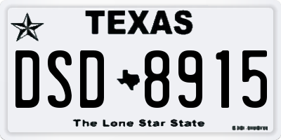 TX license plate DSD8915