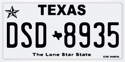 TX license plate DSD8935