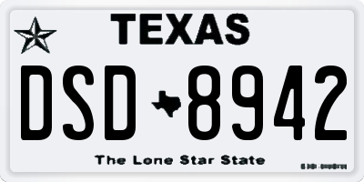 TX license plate DSD8942