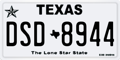 TX license plate DSD8944