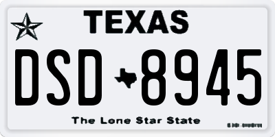 TX license plate DSD8945