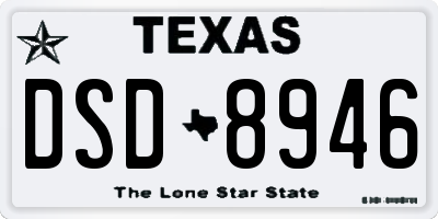 TX license plate DSD8946