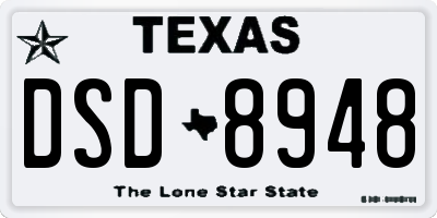 TX license plate DSD8948