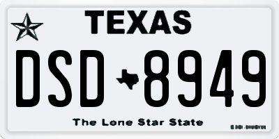 TX license plate DSD8949