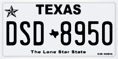TX license plate DSD8950