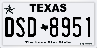 TX license plate DSD8951