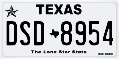 TX license plate DSD8954