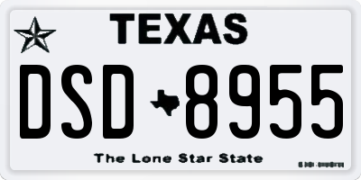 TX license plate DSD8955