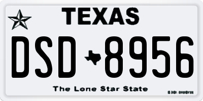 TX license plate DSD8956