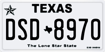 TX license plate DSD8970