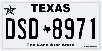 TX license plate DSD8971