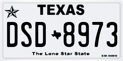 TX license plate DSD8973