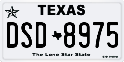 TX license plate DSD8975