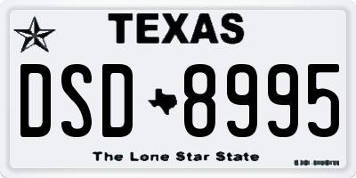 TX license plate DSD8995