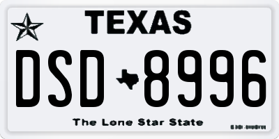 TX license plate DSD8996