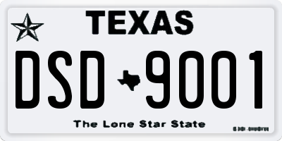 TX license plate DSD9001