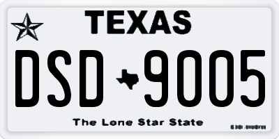 TX license plate DSD9005