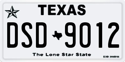 TX license plate DSD9012