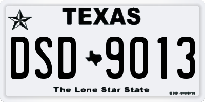 TX license plate DSD9013