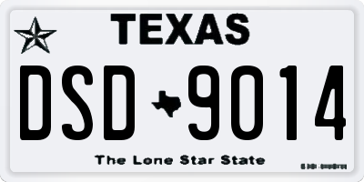 TX license plate DSD9014