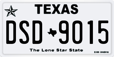 TX license plate DSD9015