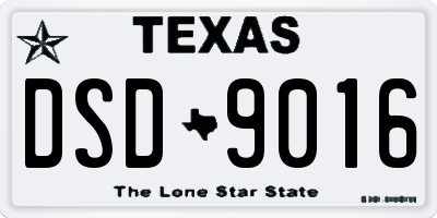 TX license plate DSD9016