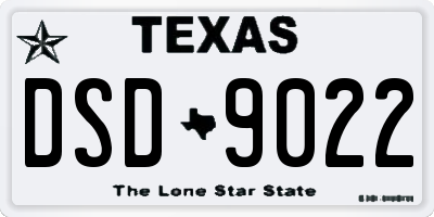 TX license plate DSD9022