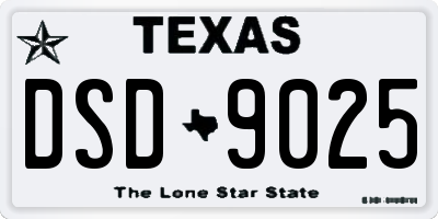 TX license plate DSD9025