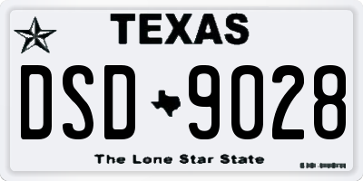 TX license plate DSD9028