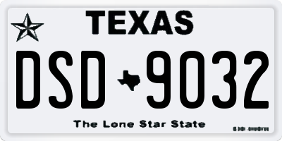 TX license plate DSD9032