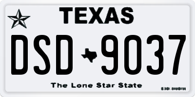 TX license plate DSD9037