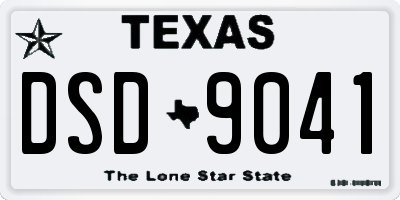 TX license plate DSD9041