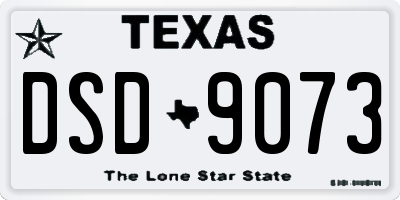 TX license plate DSD9073