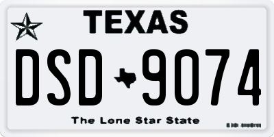 TX license plate DSD9074