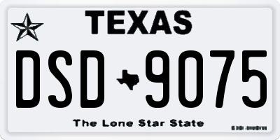 TX license plate DSD9075