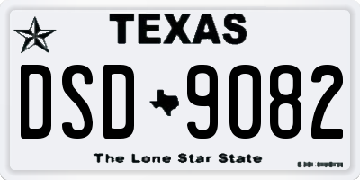 TX license plate DSD9082