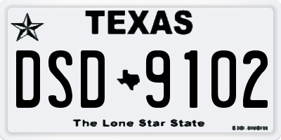 TX license plate DSD9102